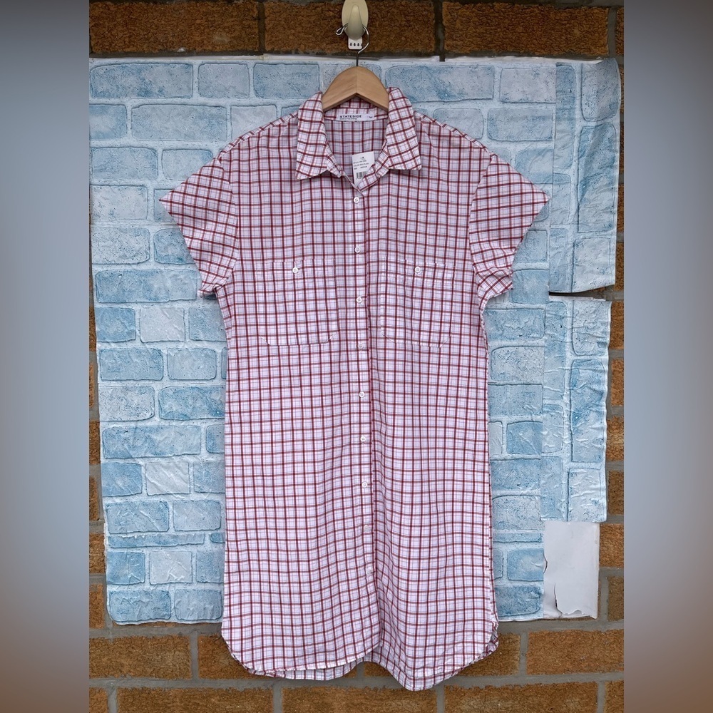 STATESIDE BUTTON DOWN PLAID DRESS size medium